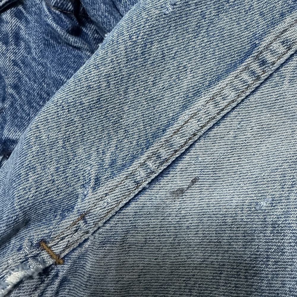Vintage Levis 70411 Denim Jacket Mens 40 R Blue Flannel Lined Distressed 80s USA - Picture 7 of 11
